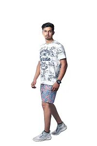 Rad prix Men Blue tropical Printed Casual Shorts-thumb1