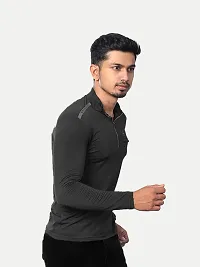 Rad prix Men Solid Active wear tees- Black Colour-thumb1