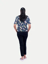 Rad prix Women Floral Printed Tees -Blue Colour-thumb3