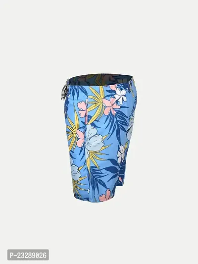 Rad prix Men Light Blue Abstract Printed Casual Shorts-thumb2