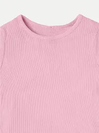 Rad prix Teen Girls Pink Lettuce-Hem Crew Neck T-Shirt-thumb2