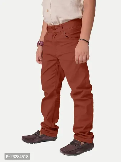 Boys Casual Woven Pants- Maroon Colour-thumb3