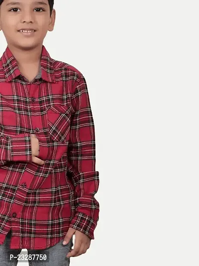 Rad prix Teen Boys Red Checked Casual Shirt-thumb3