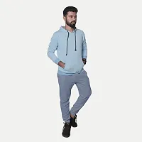 Rad prix Men Solid Light Blue Cotton Regular Fit Lounge Track Pants-thumb2