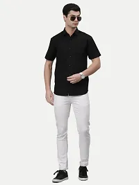 Rad prix Men Solid Black Smart Casual Cotton Shirt-thumb3