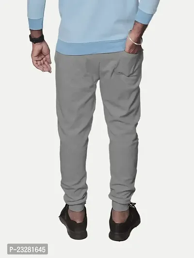 Rad prix Men Solid Grey Cotton Regular Fit Lounge Track Pants-thumb4