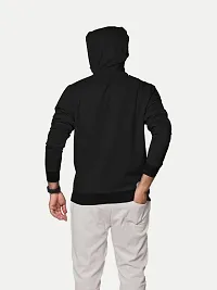 Rad prix Men Solid Black Cotton Sweatshirt with Hoodie-thumb4