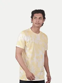 Men Yellow Tie and Dye Cotton Crew Neck T-Shirt-thumb1