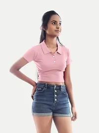 Rad prix Women Pink Cropped T Shirts-thumb2