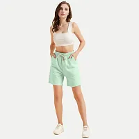 Womens Sea green  Solid  Shorts-thumb1