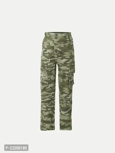 Rad prix Teen Boys Green Camouflaged Cargo Pants-thumb0