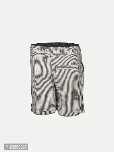 Rad prix Boys Pin Stripe Beige Cotton Cargo Shorts-thumb4