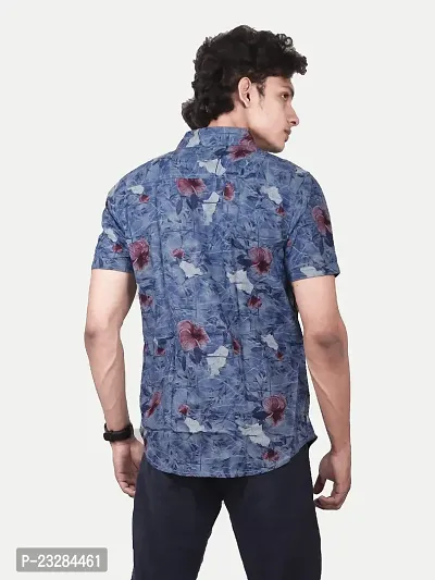 Rad prix Men Casual Blue Abstract Printed Cotton Shirt-thumb4