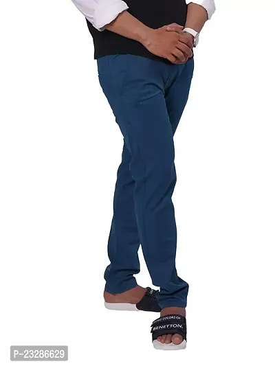 Rad prix Mens Light Blue Solid Chinos Trousers