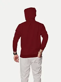 Rad prix Men Solid Maroon Cotton Sweatshirt with Hoodie-thumb4