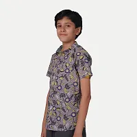 Rad prix Teen Boys Blue Graphic Floral Printed Shirt-thumb1