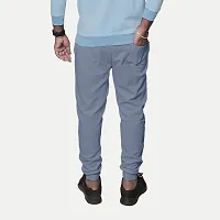 Rad prix Men Solid Light Blue Cotton Regular Fit Lounge Track Pants-thumb3