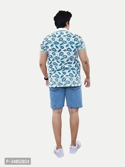 Stylish Blue Cotton T-Shirt For Men-thumb4