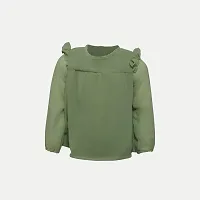 Rad prix Girls Pista Green Solid Blouse-thumb3