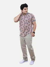 Rad prix Men Casual Pink All-Over Floral Printed Cotton Polo t-Shirt-thumb1