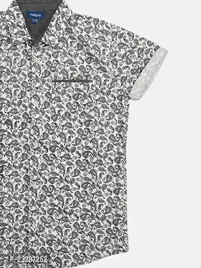 Rad prix Teen Boys White Paisley Printed Casual Shirt-thumb2