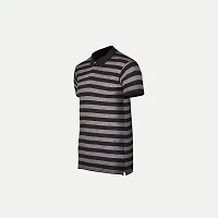 Mens Dark Navy Fashion Striped Cotton Polo T-Shirt-thumb1