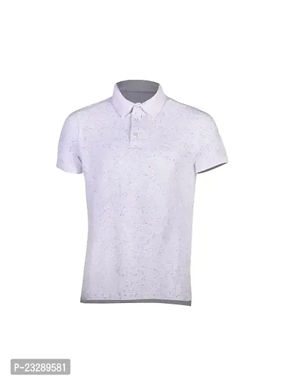 Rad prix Mens White Cotton All Over Print Polo T Shirt