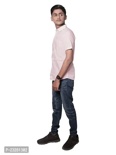 Rad prix Men Solid Pink Smart Casual Cotton Shirt-thumb0