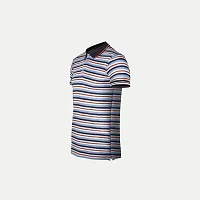 Stylish Grey Striped Cotton Polos For Men-thumb1