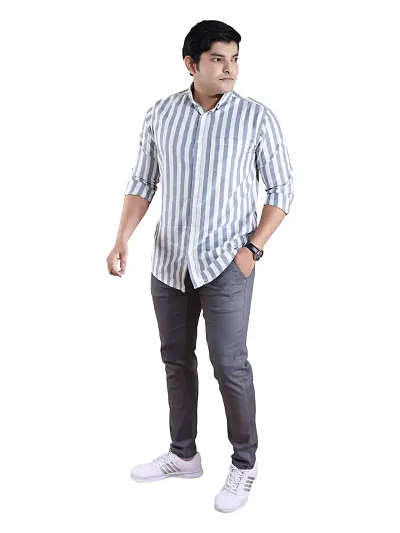 Rad Prix Men All-Over Striped Regular Shirt