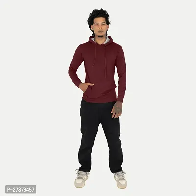 Mens Solid Maroon Hoodies-thumb0