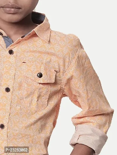 Rad prix Orange All-Over Printed Casual Shirt.-thumb3