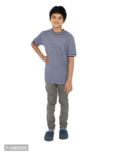 Stylish Purple Cotton Solid Tees For Boy