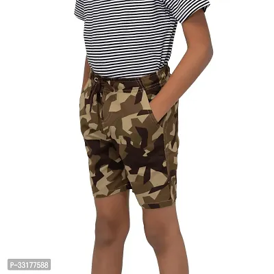 Elegant Brown Cotton Printed Shorts For Boys-thumb3