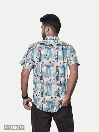 Rad prix Men Casual White Abstract Printed Cotton Shirt-thumb4