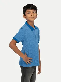 Boys Blue Solid Polo-thumb2