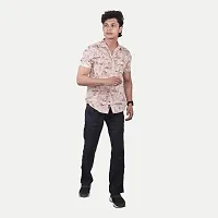 Rad prix Men Casual Pink Abstract Printed Cotton Shirt-thumb2