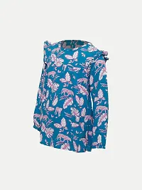 Trendy Blue  Cotton  Printed Top For Girls-thumb2