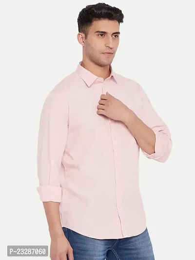 Rad prix Men Solid Pink Cotton Formal Full Sleeve Shirt-thumb2