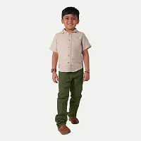 Rad prix Teen Boys Green Regular-Fit Twill Trousers-thumb2