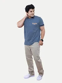 Stylish Blue Cotton T-Shirt For Men-thumb1