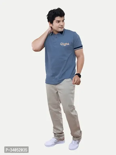 Stylish Blue Cotton T-Shirt For Men-thumb2