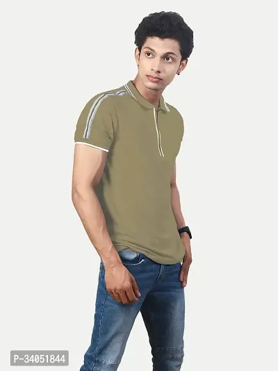 Stylish Green Cotton Blend T-Shirt For Men-thumb2