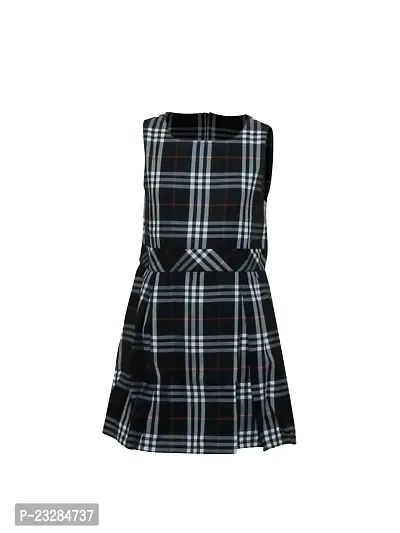 Rad prix Girls Navy A-line Pleated-Dress with Checks