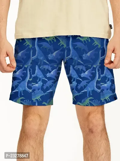 Rad prix Men Cobalt Blue Animal Printed Sports Shorts-thumb3