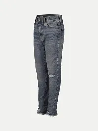 Rad prix Girls Mid-Blue Denim Pant with Slash-at-The-Knee-thumb1