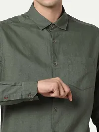 Rad prix Men Olive Washed Full Sleeves Shirt-thumb2