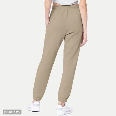 Womens Beige   Solid Joggers-thumb5