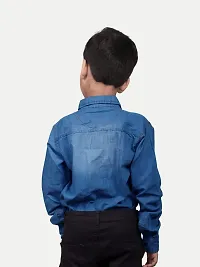 Rad prix Boys Mid Blue Washed Denim Shirt-thumb3