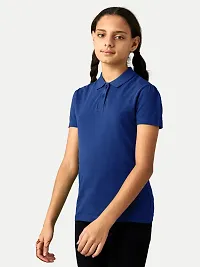 Girls Royal Blue Polo T-shirt-thumb1